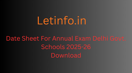 Date Sheet DOE Delhi 2025-26